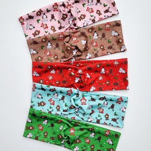 Cheeky Christmas Print Headband: Soft Stretchy Multiway Turban