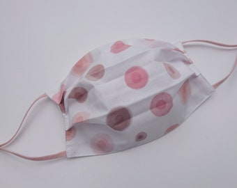 Silk Lined Face Mask, Nipple Print, Three Layers, Nose Wire, Washable.