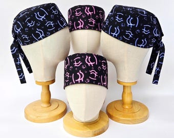Neon Butts Surgical Skull Cap, Butt Print Scrub Hat For Short Hair