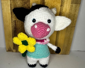 Handmade Crochet Cow Amigurumi Animal