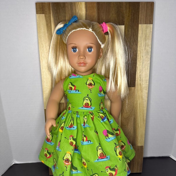 Avocado Yoga Dress for 18” Doll