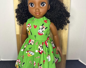Mickey and Friends Christmas Dress for 18” Doll