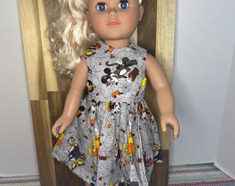 Minnie Mouse Cat Halloween Dress for 18” Doll