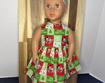 Mickey and Friends Christmas Dress for 18” Doll