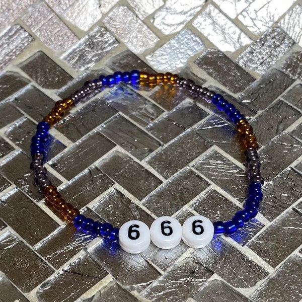 666 Bracelet, Angel Number Bracelet, Numerology, Seed Bead Bracelet