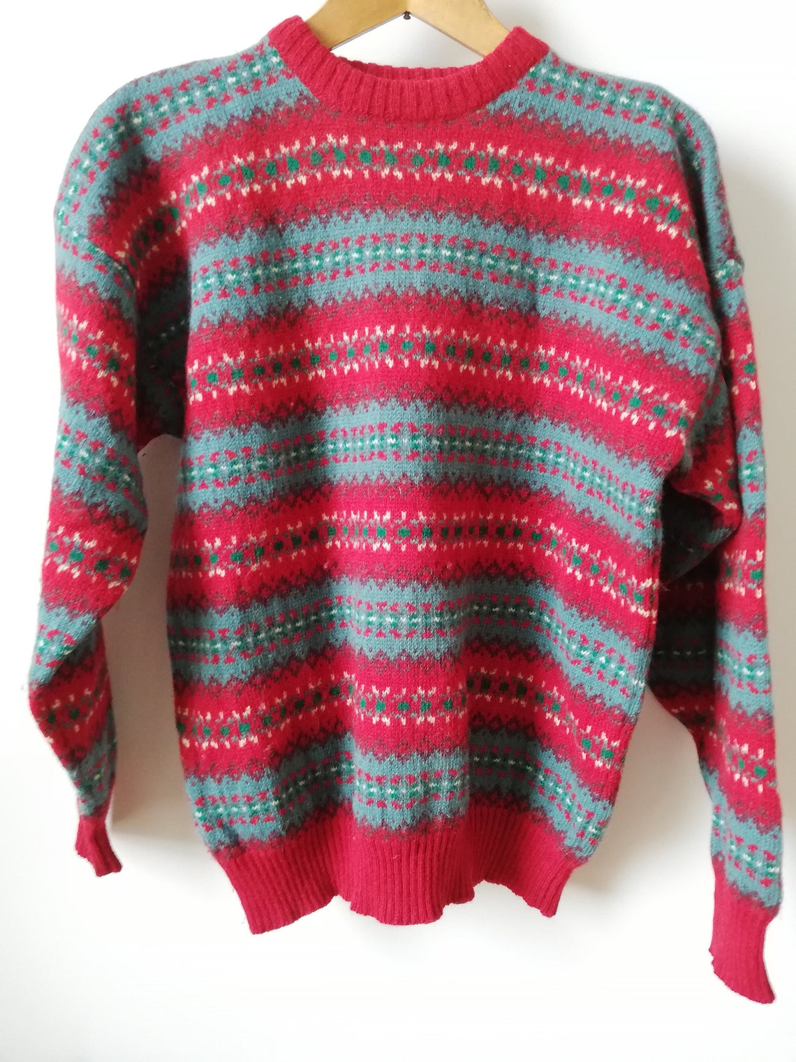 Vintage chunky knit wool sweater Grandpa sweater Oversized Etsy