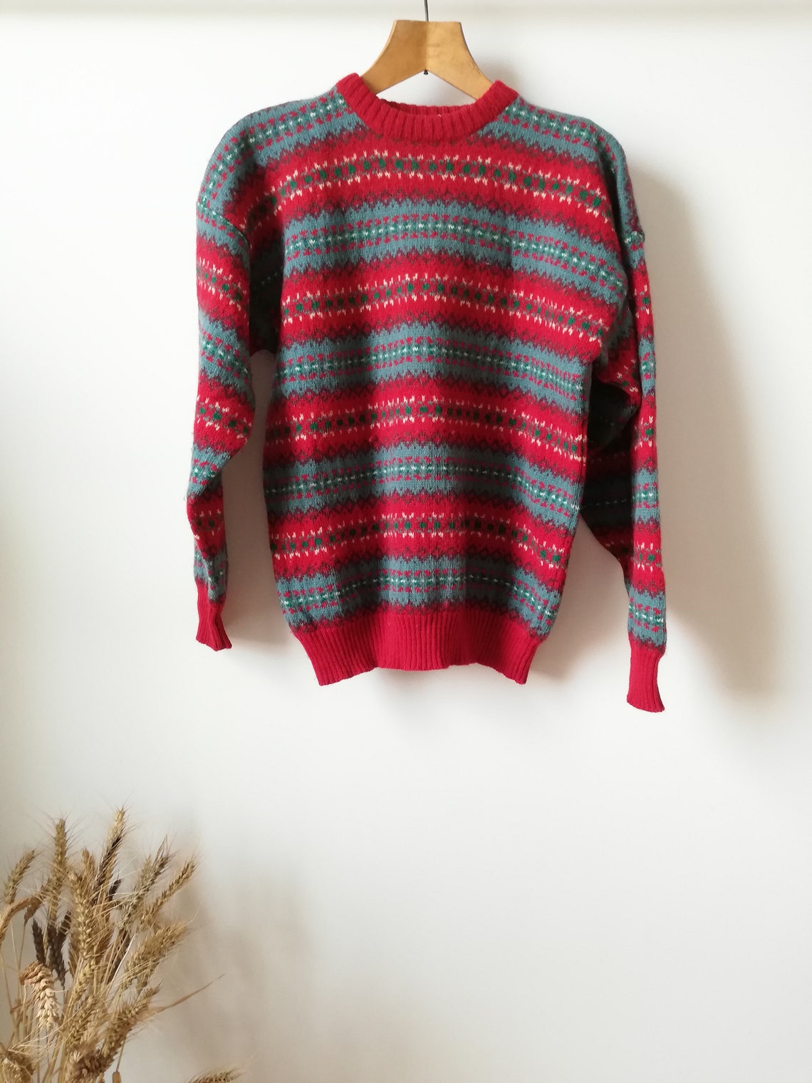 Vintage chunky knit wool sweater Grandpa sweater Oversized Etsy