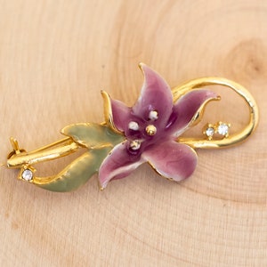 Vintage Fashionable Pink Floral Gorgeous Brooch - B7