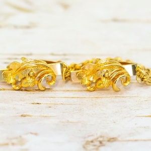 Vintage Art Nouveau Abstract Fish Gold Tone Clip - BO1
