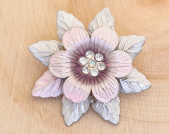Broche Française Art Nouveau En Or 18K Et Diamants - Motif œillet/fleurs - Occasion, Bijou Fin