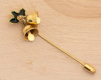 Vintage Elegant Bells Gold Tone Stick Pin - B9