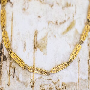 71 cm, Vintage Oval Ring Glieder Gold Ton Kette Halskette - B17