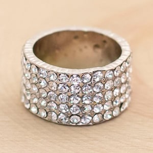 Size 10 Vintage Rhinestones Ring, B7
