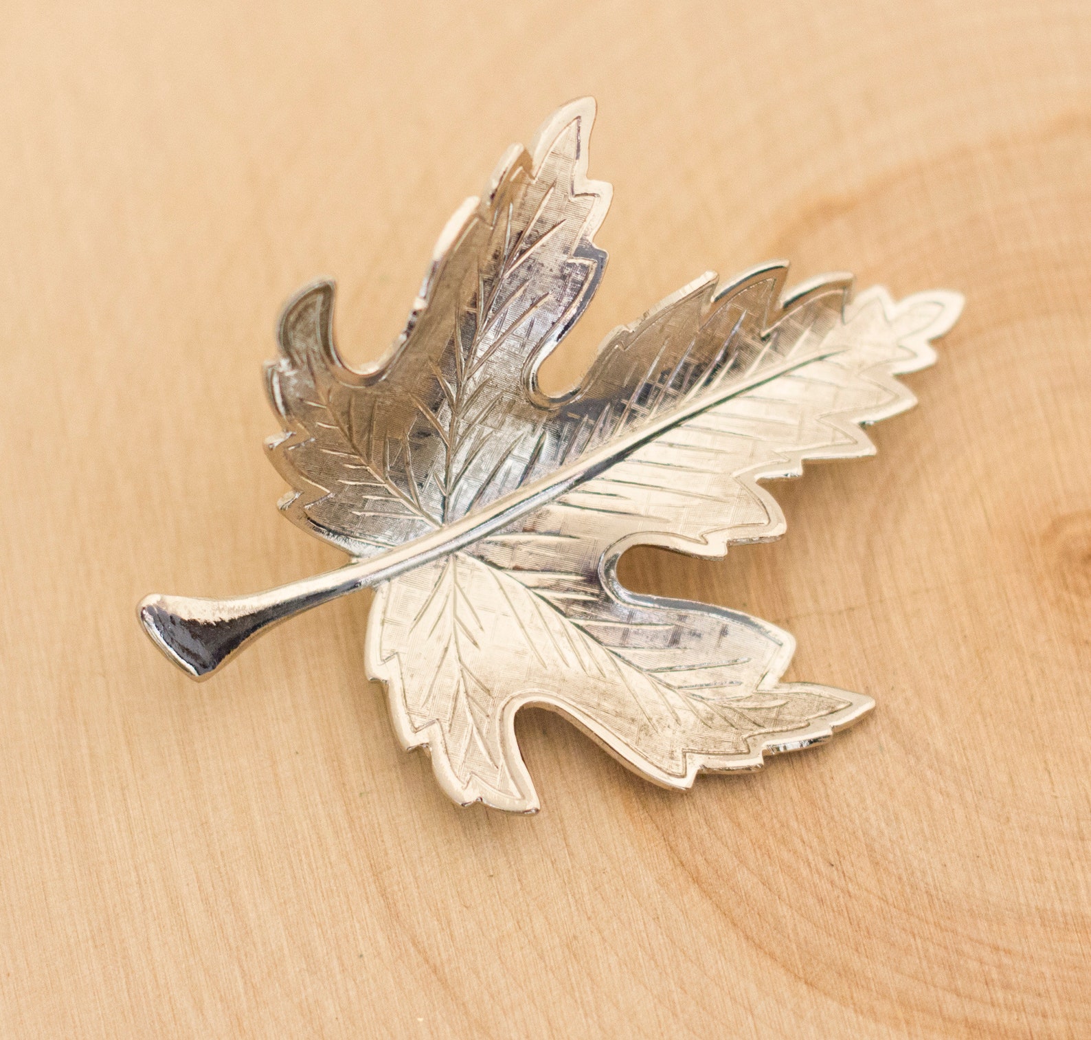 Silver Leaf Brooch Vintage Brooch Leaf Brooch Leaf Broach Etsy