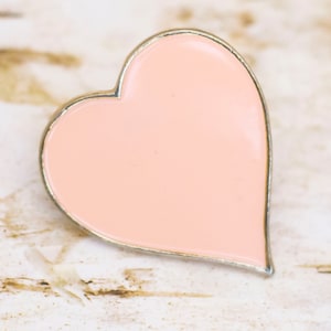 Size 7, Vintage Dainty Pink Heart Adjustable Ring - BJ1