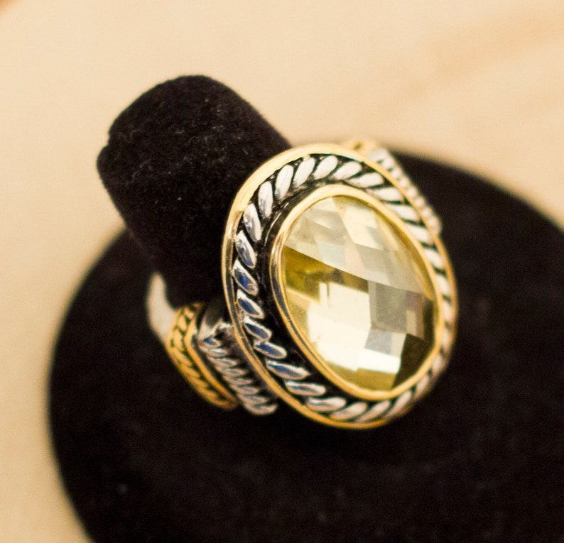 Medieval Ring Vintage Ring Yellow Ring Big Ring Gift For Her Size 6 12 Large Ring Mid Century Ring Statement Ring Fantasy Ring