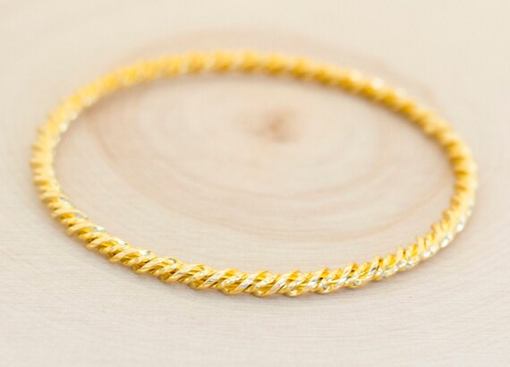 Gold Bangle, Gold Bangle Bracelet, Bangle Bracele… - image 3