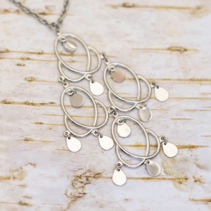 20 inch, Vintage Spade Chandelier Necklace - BZ2