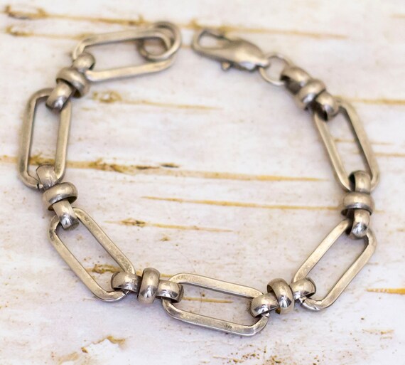 7 inch, Vintage Anchor Long Oval Chain Style Silv… - image 2