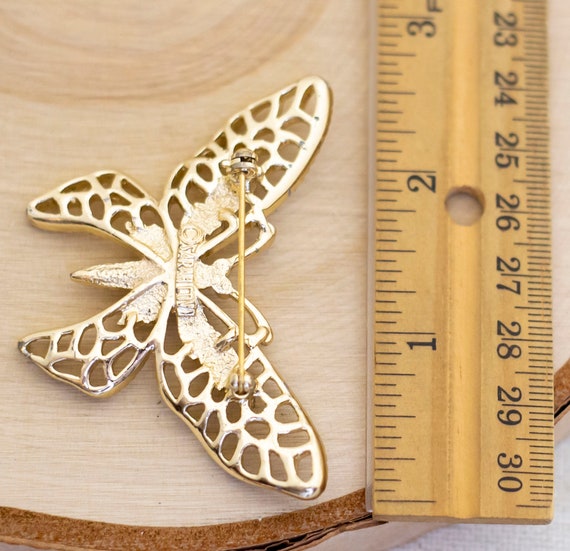 Golden Butterfly Vintage Brooch by Sarah Coventry… - image 2