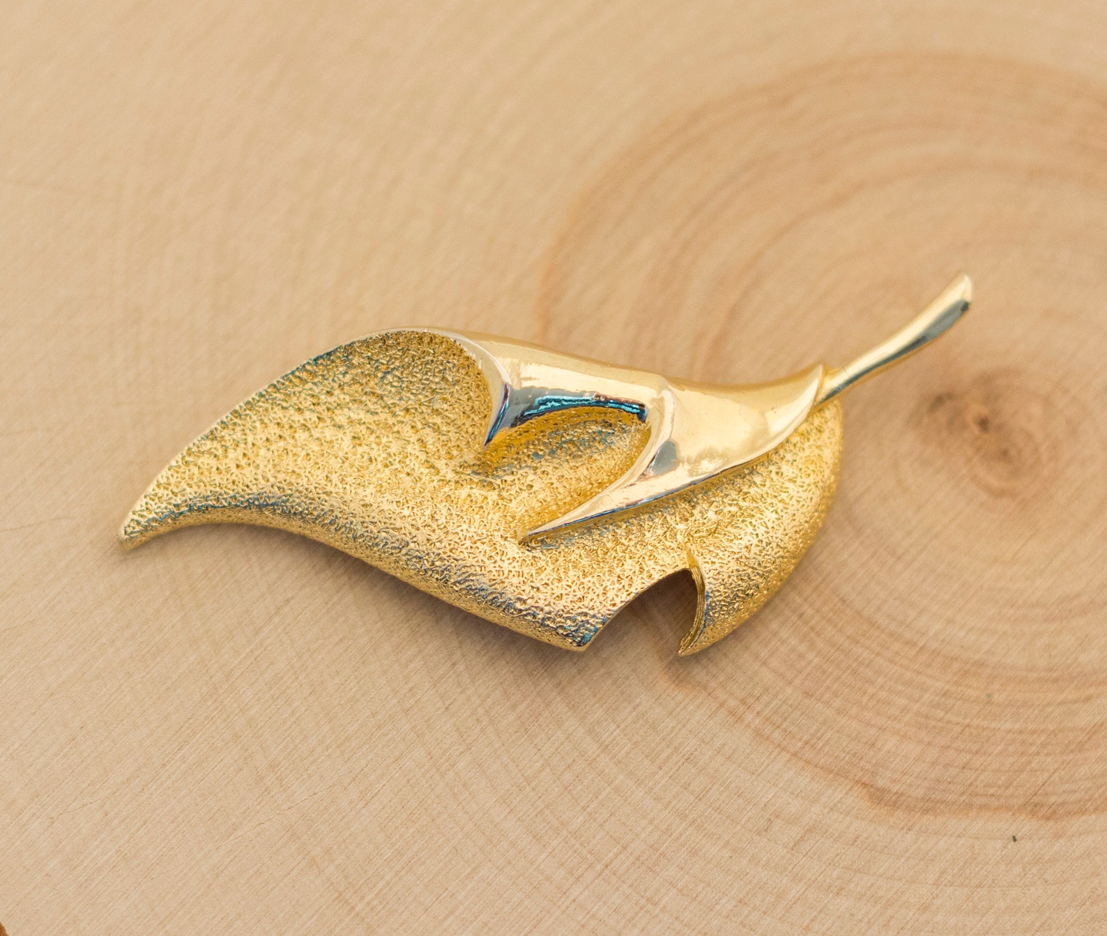 Leaf Brooch Gold Leaf Brooch Leaf Broach Fashion Brooch Etsy