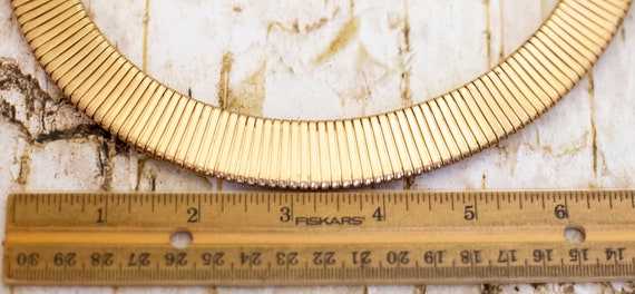 24 inch, Vintage Gold Tone Serpentine Collar Neck… - image 3