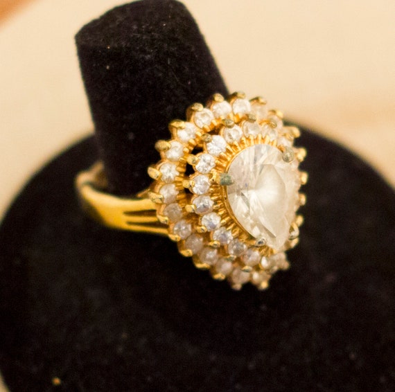 Size 8, Multi Stone Ring, Statement Ring, Elegant… - image 2