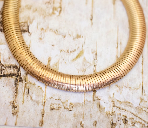 24 inch, Vintage Gold Tone Serpentine Collar Neck… - image 2