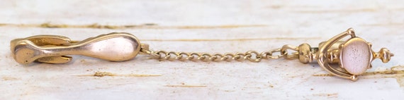 Vintage Victorian Gold Tone Dangling Chained Tie … - image 2