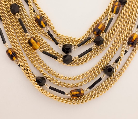 green black and gold beads 2 necklace set one 19 inch and one 18 inches