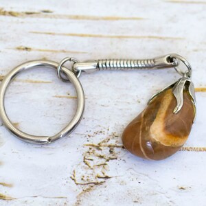 Portachiavi in metallo con pietra pendente vintage - BL1