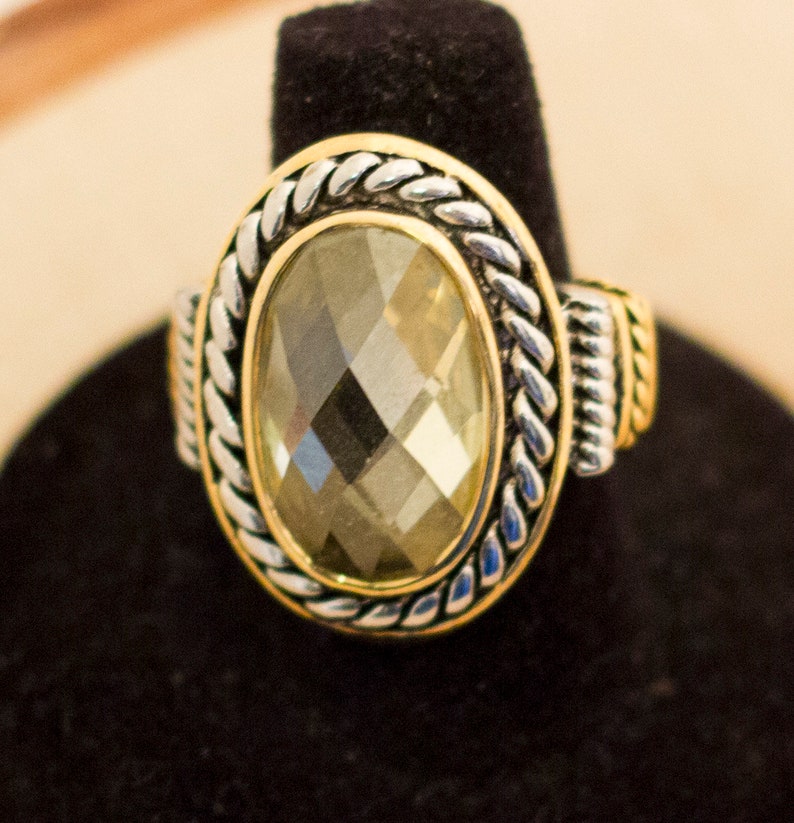 Medieval Ring Vintage Ring Yellow Ring Big Ring Gift For Her Size 6 12 Large Ring Mid Century Ring Statement Ring Fantasy Ring