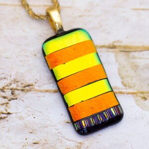 28 inch, Vintage Vibrant Multicolored Rectangular Glass Necklace - BA1