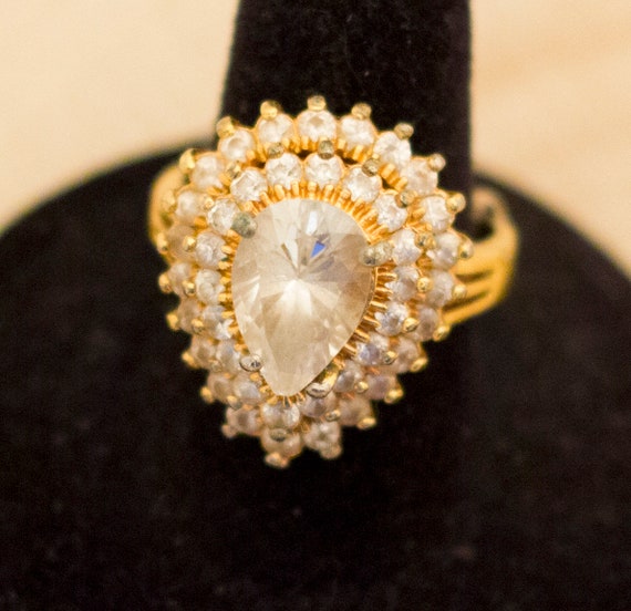 Size 8, Multi Stone Ring, Statement Ring, Elegant… - image 1