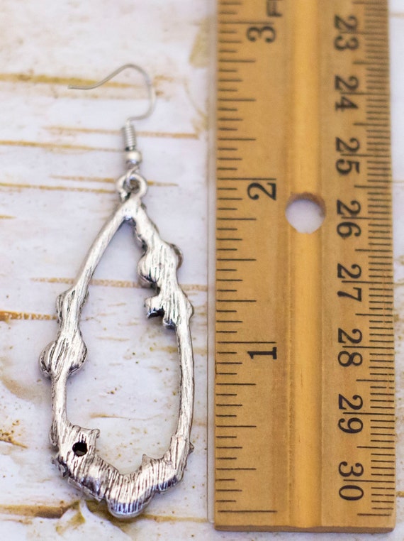 Vintage Ruby Red Elemental Dangle Earrings - B2 - image 2