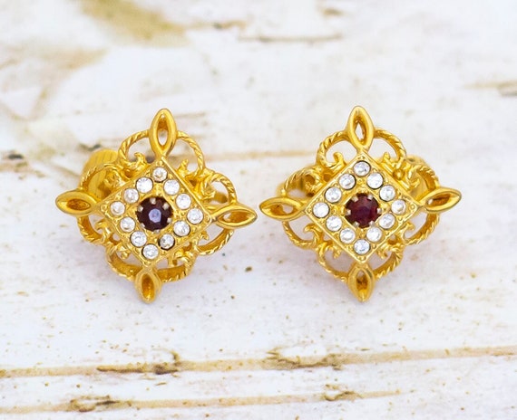 Vintage Victorian Royal Diamond Rhinestones Clip … - image 1