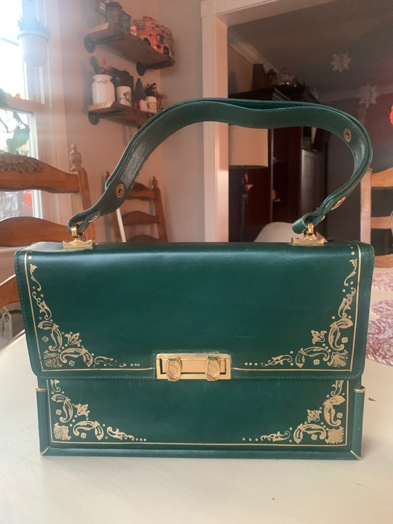 Vintage Green Leather Guild Bag