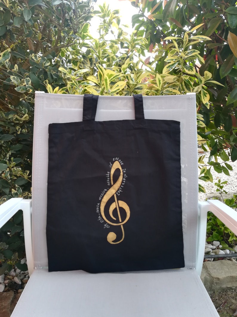 music phrases Shopping bag music golden violin key musicians gift personalized phrase