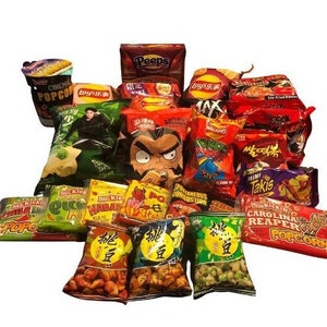 International Spicy Mystery Snack Box Perfect for gifting College Care Package and Birthday gifts. Spicy snacks from all over the world. image 2