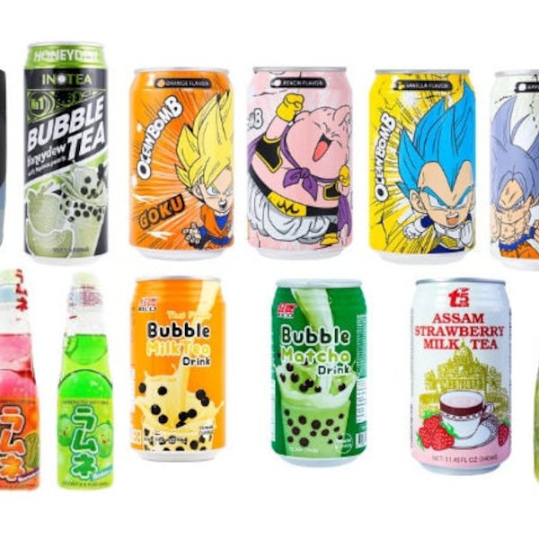 International Mystery Drinks Box Featuring Anime Themed and BTS Drinks Perfect for Gifting Presents and Fans of Asian Drinks