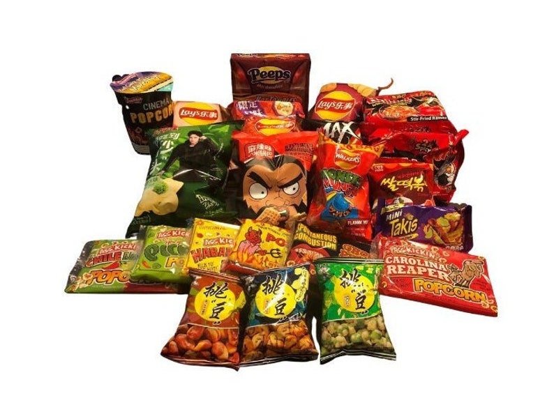 International Spicy Mystery Snack Box Perfect for gifting College Care Package and Birthday gifts. Spicy snacks from all over the world. image 2