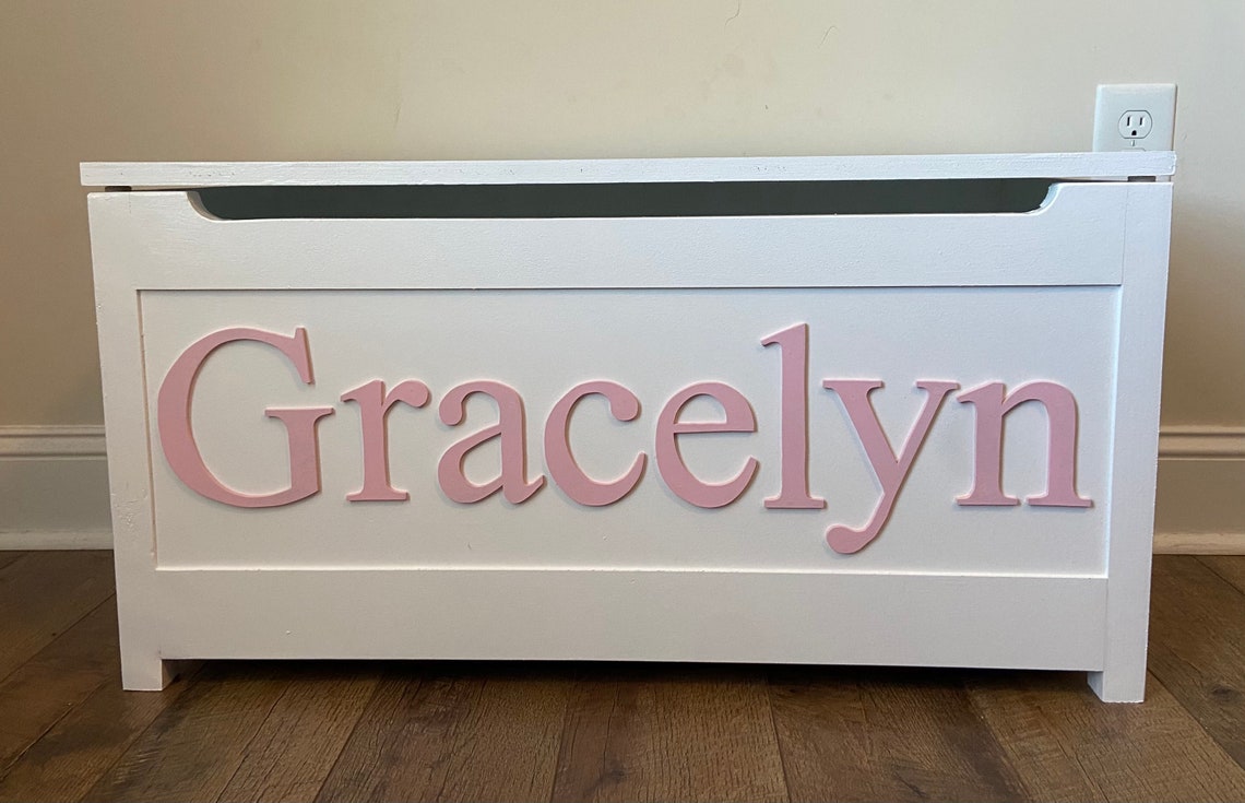 Personalized Name Wood Toy Box Etsy