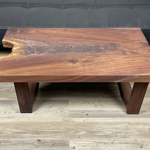 Handmade Live Edge Walnut Coffee Table with Crotch Wood Detail