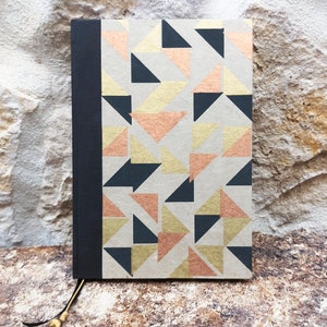 A5 handmade notebook for bullet journal, personal diary, writing journal or sketchbook. A6 notebook &#39;Pyramis&#39;