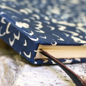 A5 handmade notebook for bullet journal, personal diary, writing journal or sketchbook. A6 notebook  &#39;Flor de Loto.&#39;