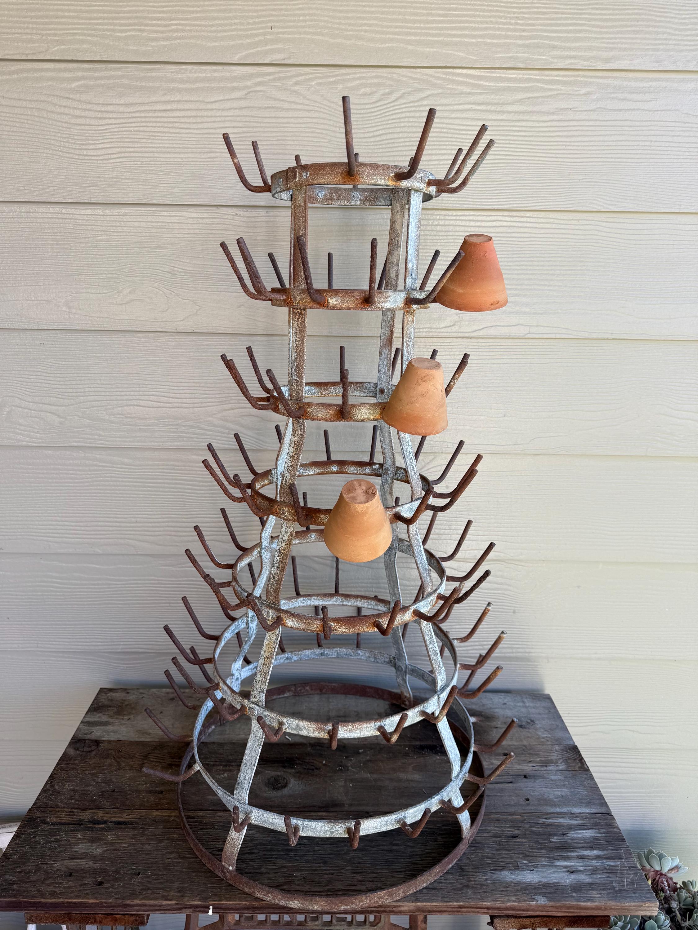 Antique French Bottling Rack Galvanized Bottle Rack Metal