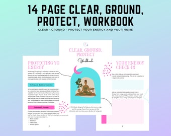 ENERGY HEALING workbook to clear, ground & protect your energy daily | Printable PDF digital download