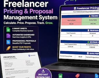 Calculateur de prix pour freelances | Système de devis et de propositions de projets | Google Sheets