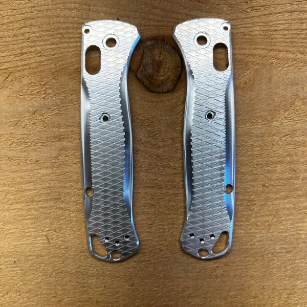 7075 no radius around lock Billet Aluminum, Full size Bugout, diamond knife scales, gift for dad, everyday carry knife