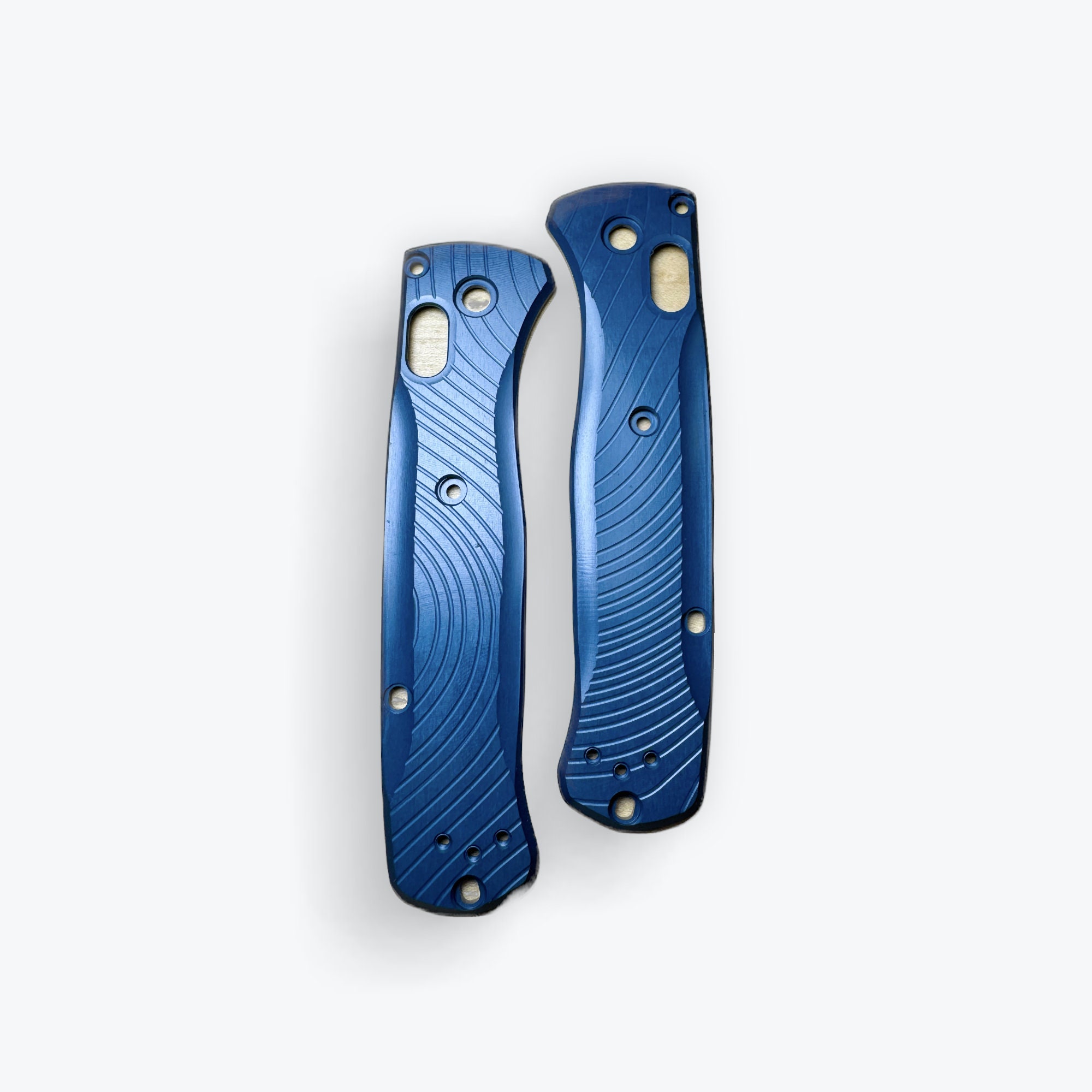 Midnight Lagoon Blue Topography Full Size Bugout Scales Billet Aluminum Compatible For Benchmade (side)